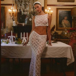 Botanical Dream Maxi Skirt - White