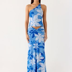 Briene Maxi Skirt - Sea Blue