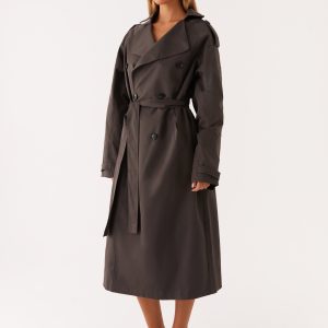 Brighton Oversized Trench Coat - Grey