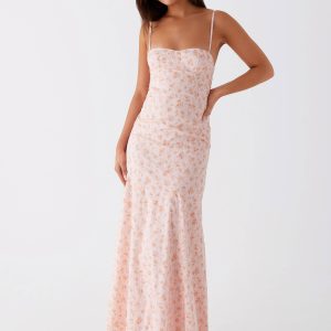 Britney Maxi Dress - Pink Ditsy Floral