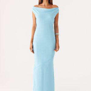 Brittany Chiffon Maxi Dress - Turquoise