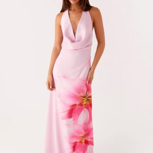 Bryony Cowl Maxi Dress - Pink
