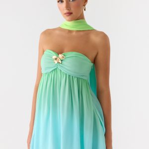 Calantha Scarf Mini Dress - Sea Ombre