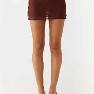 Caleb Mini Skirt - Chocolate