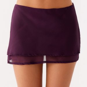 Caleb Mini Skirt - Plum
