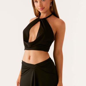 Calisa Cowl Top - Black