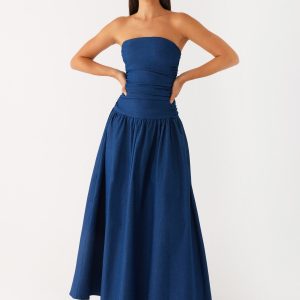 Carmel Denim Maxi Dress - Indigo