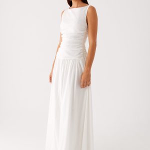 Carmel High Neck Maxi Dress - White