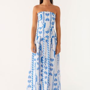 Carmel Maxi Dress - Floral Wave