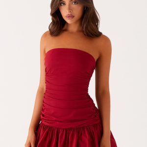 Carmel Mini Dress - Merlot