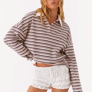 Champion Oversized Polo Top - Multi Stripe