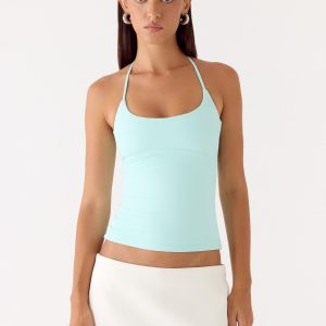 Chauncey Halter Top - Aqua