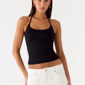 Chauncey Halter Top - Black