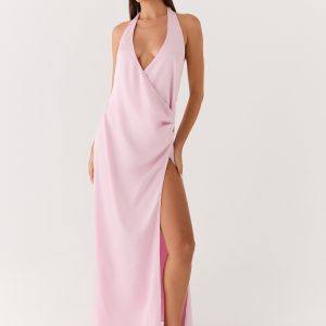 Chellie Wrap Maxi Dress - Pink