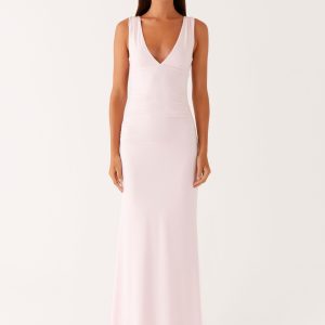 Cherry Sky Maxi Dress - Baby Pink