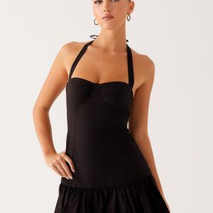 Cheryl Bustier Mini Dress - Black