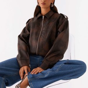 Chicago Bomber Jacket - Chocolate