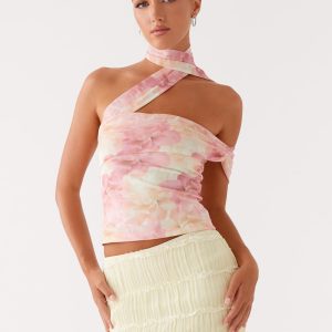 Christal Scarf Top - Floral Print