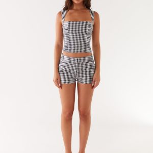 Clayton Top - Black Gingham