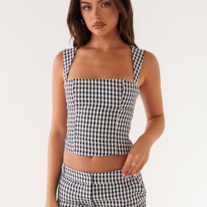 Clayton Tailored Shorts - Black Gingham