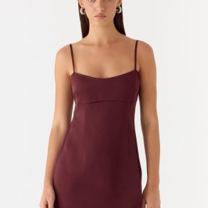 Clementine Mini Dress - Merlot