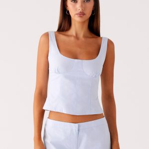 Coastline Bustier Top - Blue
