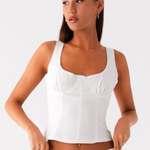 Coastline Bustier Top - White