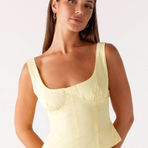 Coastline Bustier Top - Yellow