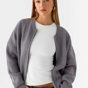 Codi Zip Jumper - Charcoal