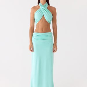 Elisabetta Maxi Skirt - Aqua