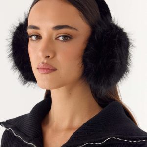 Collina Faux Fur Ear Muffs - Black