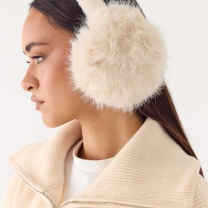 Collina Faux Fur Ear Muffs - Cream