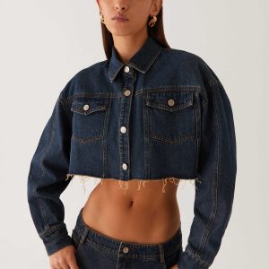 Colorado Cropped Jacket - Blue