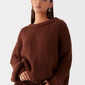 Costella Knit Sweater - Brown