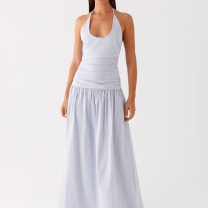Cristina Halter Maxi Dress - Cornflower Blue
