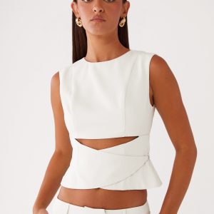 Cyra Wrap Top - Ivory