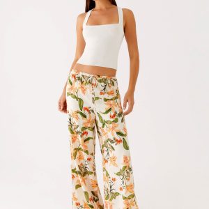 Dalida Linen Pants - Floral Print