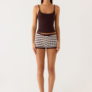Danni Micro Shorts - Chocolate Stripe