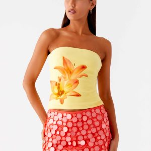 Danta Strapless Top - Yellow