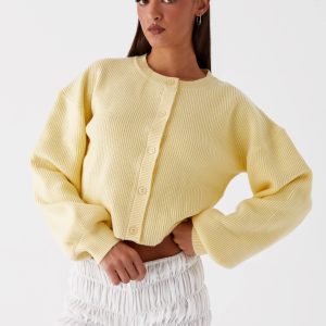 Daphne Knit Cardigan - Butter Yellow