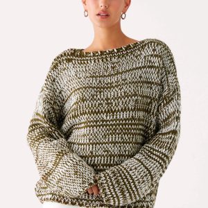 Darla Oversized Knit Jumper - Khaki