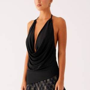 Dasha Cowl Top - Black