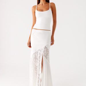 Dasie Lace Maxi Skirt - White