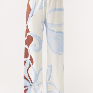 Deacon Low Rise Pants - Bloom Wave Print