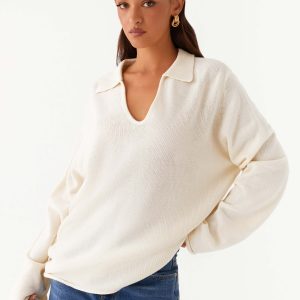 Deena Knit Sweater - White