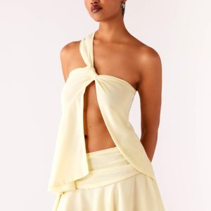 Delight Me Asymmetrical Top - Yellow