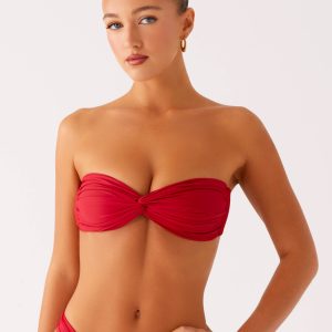 Delta Bandeau Bikini Top - Deep Red