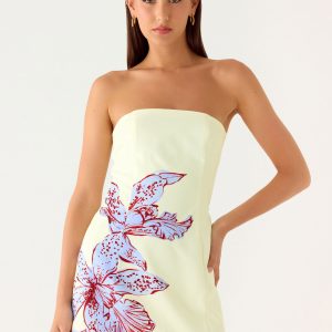Denby Strapless Mini Dress - Purple Floral