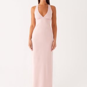 Desi Halterneck Maxi Dress - Pink