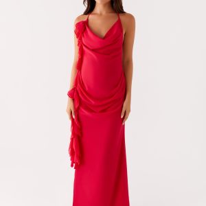 Diedre Rose Strappy Maxi Dress - Raspberry